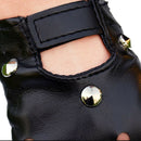Leather Fingerless Short Gloves Black Rivets Stud Half Finger Mittens Fashio Gw