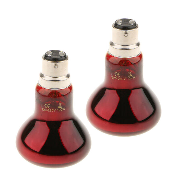 2 Pcs B22 220V UVA Reptile Bulb, Nightlight Infrared Heater for Pet Coop Heater