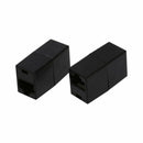 Plastic RJ45 8P8C Female to Female LAN Couplers - Black (Pack of 10)