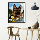 5D DIY Full Drill Diamond Painting Dog Garden Cross Stitch Embroidery Kits