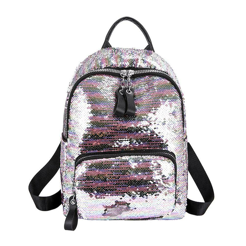 Glitter Backpack Women Sequin Travel Shoulder Bags Girls School Bags (Pink)