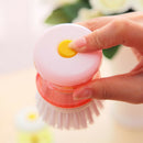 Kitchen Washing Utensils Pot Dish Brush With Washing Up Liquid Soap Dispenser