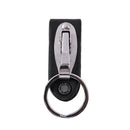 Stainless Steel Keyring Design Faux Leather Belt Loop Key Chain