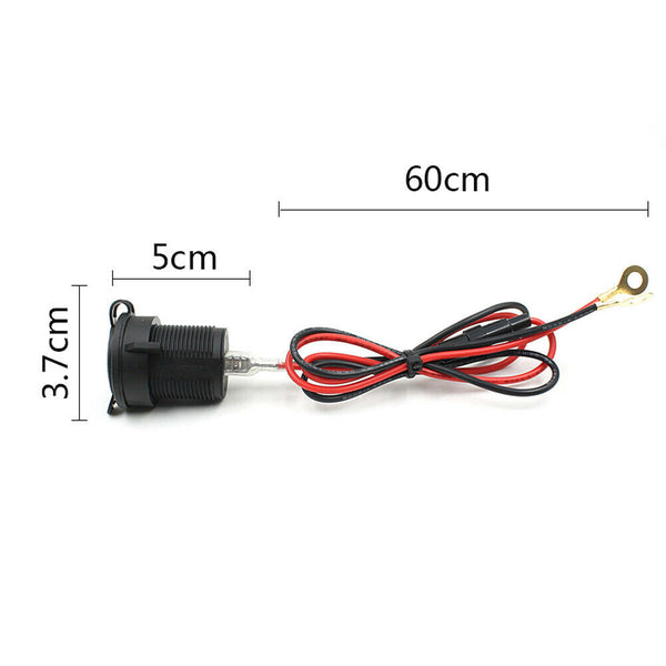Newest Portable 12V Car Motorcycle Power Adapter Dual USB Mobile Charger  #gib