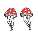 2pcs cartoon leg mushroom patch human leg boho hippie iron on applique badage MO