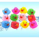 12 Pcs Colorful Baby Children Bath Toys Cute Rubber Squeaky Duck Ducky 3C