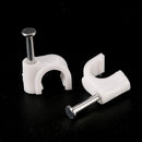 100pcs RG59 Coax Cat5 Cat6 Cable Wire Clips Nail Clamps Straps Tacks White 6 Nw