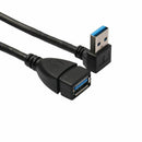USB 3.0 Right Angle 90degree Extension Cable Male to Female Adapter Cord, 2