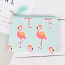 1 Pc Diary Lovely Flamingos PU Coin Purses Zipper Zero Wallet Card Key Bag ^
