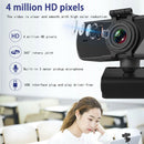 Rotatable USB 2K Webcam with Mic HD Web Camera for PC Laptop Streaming Studying