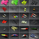 109Pcs Fishing Lure Minnow/Popper/Wobbler Spoon Metal Lure Soft Bait Fishin T9Q9