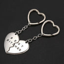 1Pair Best Bitches Engraved Heart Keychain Keyring For Friends Friendship G
