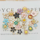 40 Mixed Enamel Alloy Daisy Flowers Pendant Charms DIY Jewelry Accessories CA
