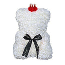 25Cm Bear Of Roses Flowers Teddy Bear With Crown Wedding Festival Diy Surpr