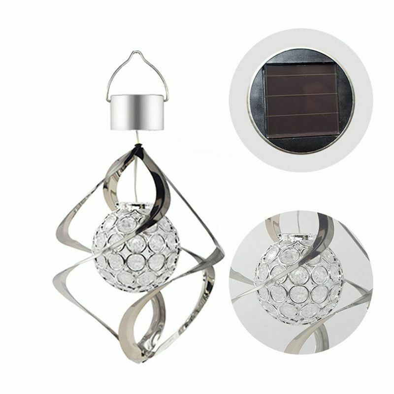 Solar Powered Wind Chimes Light Hanging LED Garden Outdoor Lamp Colour Chan L1E4