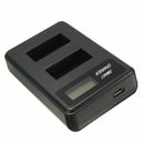 1X(For Ahdbt-301 Go-Pro Hero3 Battery Usb Lcd Display Dual Port Charger For