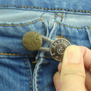 6 Pcs Pants Collar Extenders Jeans Fix Metal Button Durable Engraved With Spring