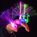 5X(New Novelty LED Flash peacock finger lights kids luminous colour rings  J6R7)