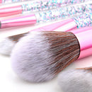 10Pcs Crystal Makeup Brushes Set Women Face Eye Shadow Foundation Blush BrushFT
