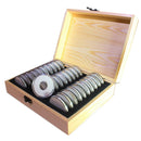 Wooden Coin Display Storage Box Case for Coin Collectible with 30 Capsules  T1U9