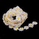 2 Colors Daisy Flower Lace Trim Ribbon Embroidered Flower Wedding Applique