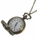 Bronze Wolf Quartz Pocket Watch Necklace Pendant Women Men's Gifts Wolf