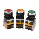 DC/AC 660V 10A Yellow Round Momentary Switch DPST NO NC Press Pushbutton DIY