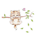 cute cat butterfly tree branch wall stickers for kids rooms home decoration P4A9