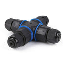 4 Way IP68 Waterproof Electrical Cable Connector Plug Socket Sensor Black T Type