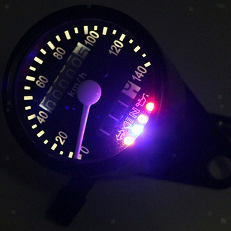 Motorcycle LED Tachometer+Odometer Speedometer Gauge KMH for Cruiser Chopper