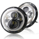 1X 7Inch Round 75W LED Headlights Hi/Lo For Motorcycle 97-18 JK TJ LJ Wrangle Kn