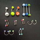 110 Pcs Acrylic Mix Eyebrow Belly Lip Tongue Bar Rings Nose Hoop Ring Body  K2J1
