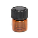 1ml Amber Glass Essential Oil Bottle, Orifice Reducer & cap 12 pc