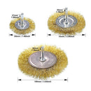 7Pcs Brass Coated Wire Brush Wheel&Cup Brush Set with 1/4-Inch Shank,7 Size