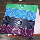 Hot Rainbow Beach Mat Mandala Blanket Wall Hanging Tapestry Stripe Yoga Tow Z4L6