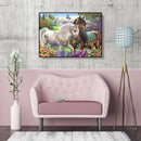 5D DIY Diamond Painting Garden Horses Cross Stitch Mosaic Kit Home Decor