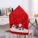 4x Christmas Decor Chair Covers Dining Seat Cover Santa Claus Home Party Decor