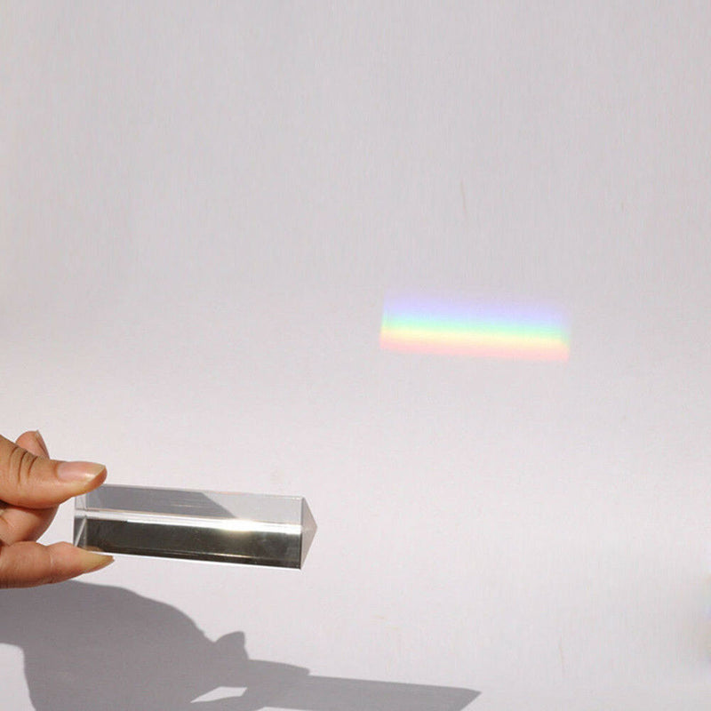 Optical Glass Triple Triangular Prism Physics Teaching Light Spectrum 9cm