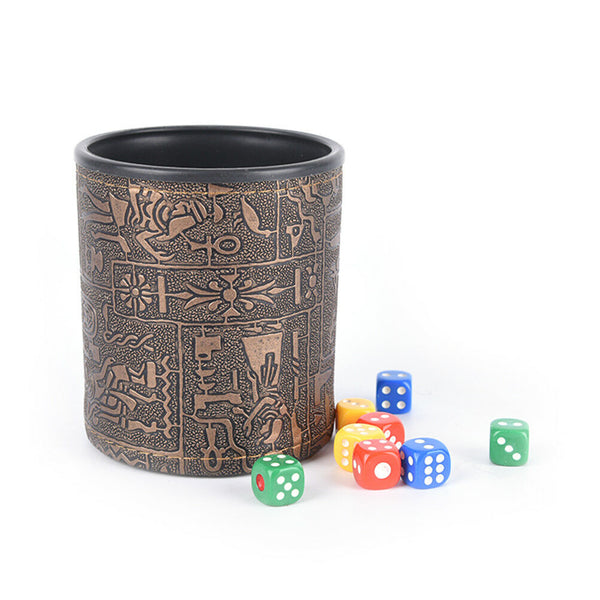 1 pc High Quality Brown Leather Rune Dice Cup PU leather 82x82x91mm!E