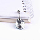 Fashion Tear Drop Rhinestone Button Barbell Bar Belly Navel Ring Body Pierc H7F5