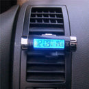 Car LCD Clip-on Digital Backlight Automotive Thermometer Clock Calendar SY Blue