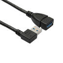 Usb 3.0 Angle 90 Degree Extension Cable Male To Female Adapter Cord Data Le
