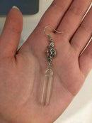 Clear Quartz Moon Earrings - Boho, Witchy, Natural Stones, Esoteric, Celestial~