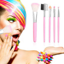 5pcs Blusher Foundation Powder Eyeshadow Eyebrow Lip Makeup Brushes Set Kit A