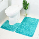 2 Pcs Soft Bathroom Mat Bath Pedestal Set Mats Colors There Anti-Slip Cobbl Y1Z7