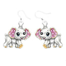 Women Elephant Hook Earrings Rhinestone Inlaid Dangle Drop Jewelry Gift Deluxe