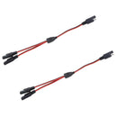 2Pieces Solar Battery Gender Adapter Cables 18AWG 2 Way DC SAE Plug Extension Y