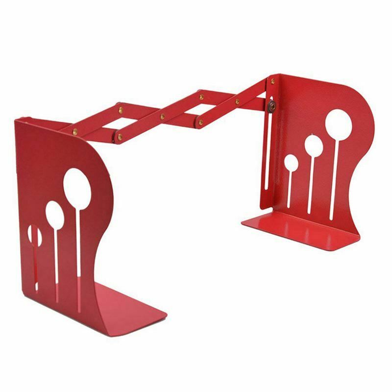 Creative Adjustable Bookends Black Metal Office Non-slip Magazine File Book W9U6