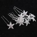 10 Pieces Sea Star Crystal Headpiece Fancy Hair Party Wedding Bride Jewelry