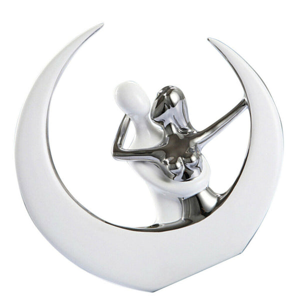 Creative Lovers On Moon Ceremic Sculpture Statue Living Room Bedroom Decor Party